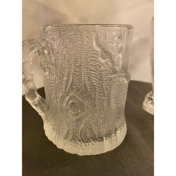 Set of 2 clear glass Flintstones "Roc McDonald" Mugs 1993 McD,Inc. 2 designs EUC - Picture 8 of 16